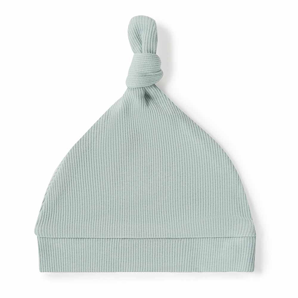 Sage | Ribbed Organic Knotted Beanie